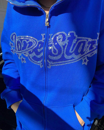 Lone Star Rhinestone Printing Hoodie